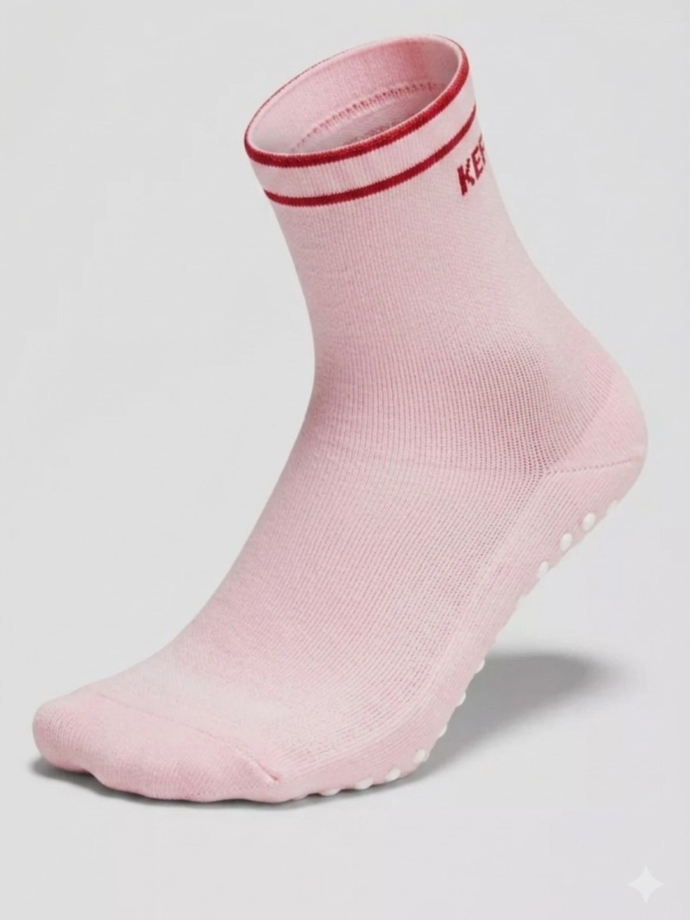 lululemon athletica Pink Crew Athletic Sock with Red Stripe